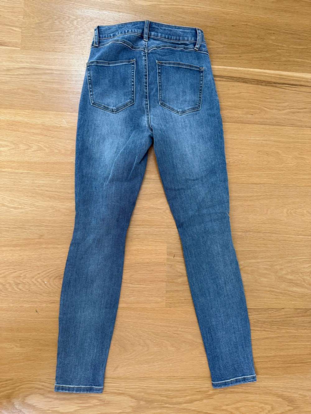 High-Rise Distressed Skinny Jeans - Blue - Picture 10 of 10